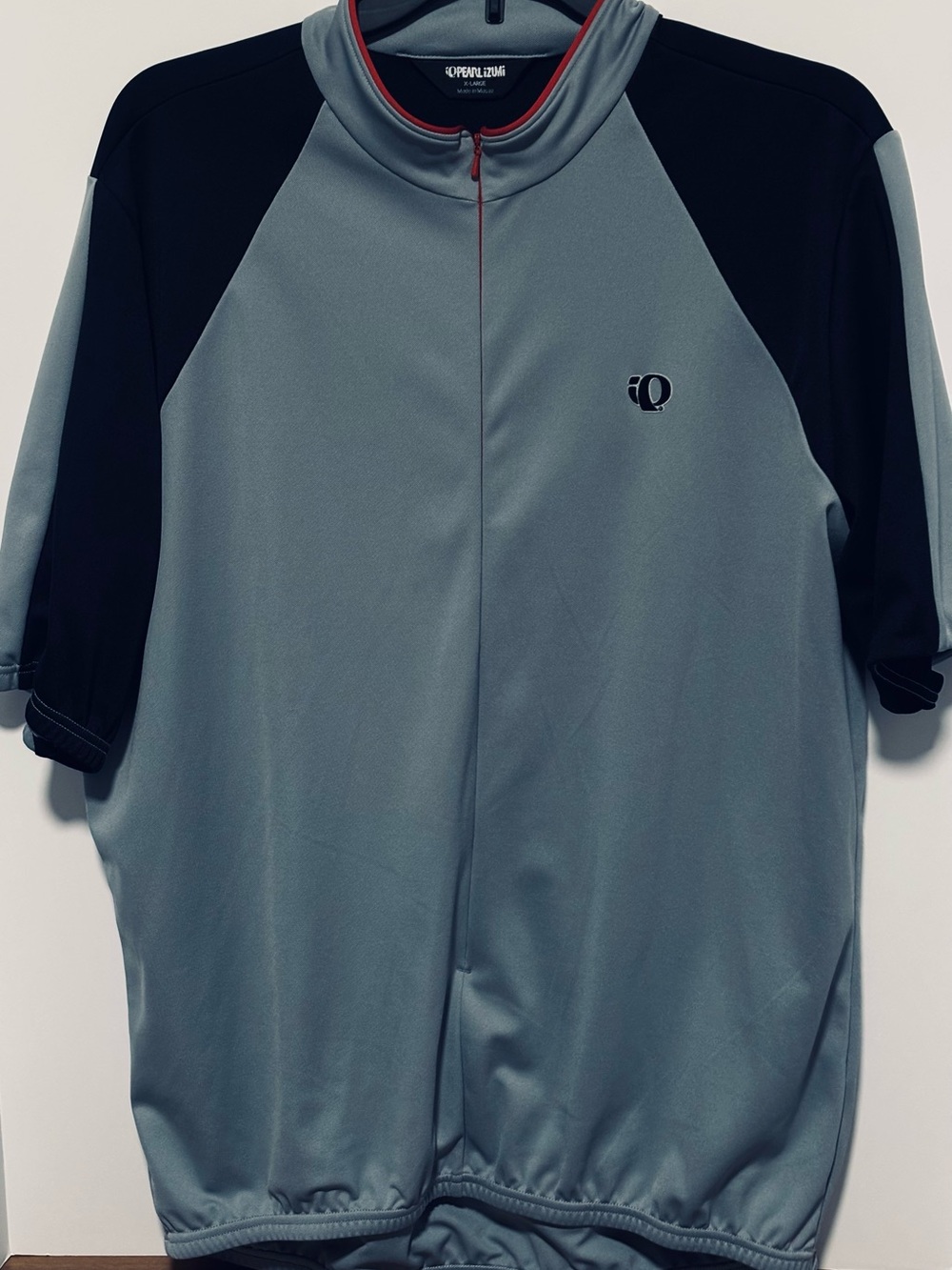 Pearl Izumi Men's Zip-Up Cycling Jersey - Slate Gray & Black with Red Trim